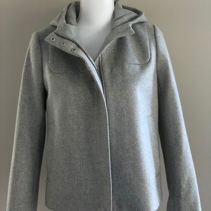 JCrew Wool Melton Hooded Bib Jacket